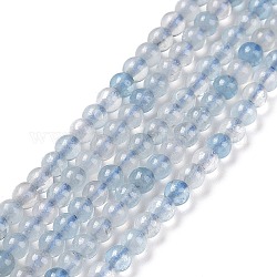 Chapelets de perles en aigue-marine naturelle, ronde, 3mm, Trou: 0.6mm, Environ 139 pcs/chapelet, 15.55 pouce (39.5 cm)