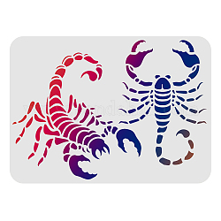 FINGERINSPIRE Scorpion Stencils Template 11.7x8.3 inchPlastic Drawing Painting Stencils with 2 Scorpion Patterns Stencils for Painting on Wood, Floor, Wall and Tile