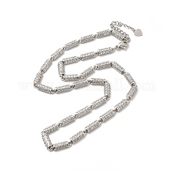 Collar de cadena de eslabones de columna de circonita cúbica transparente, joyería de latón chapado en rack para mujer, sin plomo y cadmio, Platino, 16.54 pulgada (42 cm)