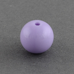 Perles de boule en acrylique solide bubblegum chunky, ronde, support violet, 12mm, Trou: 2mm, environ 500 pcs/500 g