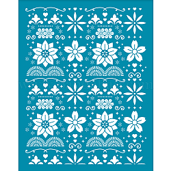 Siebdruckschablone, zum Malen auf Holz, DIY Dekoration T-Shirt Stoff, Blumenmuster, 100x127 mm