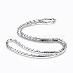 Colliers avec chaîne de serpent en 304 acier inoxydable, avec fermoirs en 304 acier inoxydable, couleur inoxydable, 20.3 pouce (51.5 cm), 2.5mm