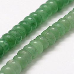 Природные пряди авантюрин зеленый шарик, рондель, 6x4 мм, отверстие : 1 мм, около 92 шт / нитка, 15.3 дюйм (39 см)
