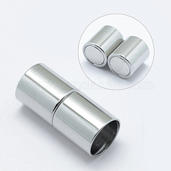 304 cierres magnéticos de acero inoxidable con extremos para pegar, columna, color acero inoxidable, 20x9mm, agujero: 8 mm