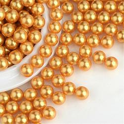 Perles acryliques de perles d'imitation, sans trou, ronde, verge d'or, 1.5~2mm, environ 10000 pcs / sachet 
