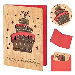 Craspire с днем рождения деревянная открытка, дизайн торта и свечи на день рождения, с днем рождения поздравительная открытка ручной работы подарок на день рождения открытка на день святого валентина годовщина свадьбы день матери день отца пасха