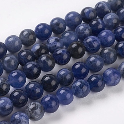 Chapelets de perles en sodalite naturelle, Grand-un, ronde, 6mm, Trou: 0.8mm, Environ 65 pcs/chapelet, 16 pouce