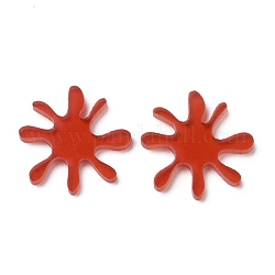Translucent Acrylic Cabochons, for DIY Earring Accessories, Flower, Red, 20x2mm