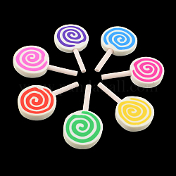 Handgemachter Ton-Cabochon, Süßigkeiten, Mischfarbe, 43~46x24~26x5~6 mm