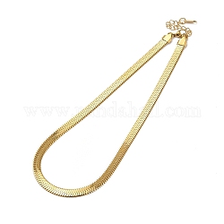 Placage ionique (ip) 304 collier chaîne à chevrons en acier inoxydable pour hommes femmes, véritable 18k plaqué or, large: 6.5 mm, 15.83 pouce (40.2 cm)