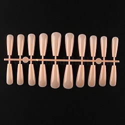 Faux ongle d'orteil sans couture en plastique de couleur unie, pratique manucure nail art outil, burlywood, 26~32x6~13mm, 20 pcs / Set.