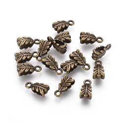 Bélières pendentif style tibétain, Sans cadmium & sans nickel & sans plomb, bronze antique, 14x6.5x4.5mm, Trou: 2mm