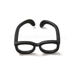 Anello per polsino aperto con montatura per occhiali in ottone da donna, elettroforesi nera, diametro interno: 17mm