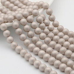 Runde Schale Perle frosted Stränge, antik weiß, 14 mm, Bohrung: 1 mm, ca. 29 Stk. / Stränge, 15.7 Zoll
