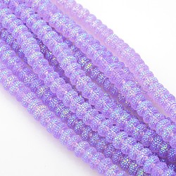 Shining Resin AB Color Rhinestone Rondelle Beads Strands, Medium Purple, 6x3.5mm, Hole: 1mm, about 60pcs/strand, 7.87inch