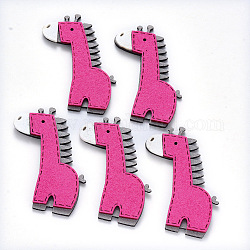 Faux Suede Patches, Costume Ornament Accessories, for Magic Tape Hair Clip Making, Giraffe, Deep Pink, 53x39x3mm