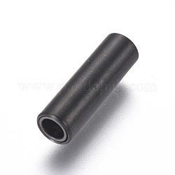 304 fermoirs magnétiques en acier inoxydable avec emembouts à coller, mat, colonne, gunmetal, 16x5mm, Trou: 3mm