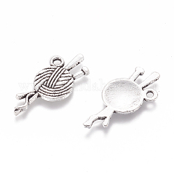 Tibetan Style Alloy Pendant, Cadmium Free & Nickel Free & Lead Free, Antique Silver, about 26mm long, 11mm wide, 1.5mm thick, hole:2mm