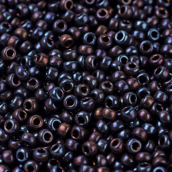 Perles rocailles miyuki rondes, Perles de rocaille japonais, 11/0, (rr466) lustre or framboise foncé métallique, 2x1.3mm, Trou: 0.8mm, environ 50000 pcs / livre