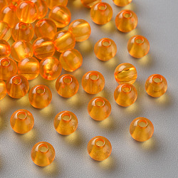 Perline acrilico trasparente, tondo, arancione, 6x5mm, Foro: 1.8 mm, circa 4400pcs/500g
