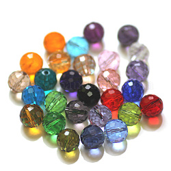 Imitazione branelli di cristallo austriaco, grado aaa, sfaccettato, tondo, colore misto, 8mm, Foro: 0.9~1 mm