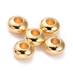 Messing Perlen, langlebig plattiert, Rondell, echtes 24k vergoldet, 4x2 mm, Bohrung: 1.8 mm