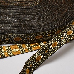 Полиэфирные ленты, с овальной рисунком, жаккардовая лента, чёрные, 1/2 дюйм (12 мм) 33 ярда/рулон (30.1752 м/рулон)