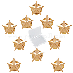Латунная брошь gorgecraft, звезда, золотой свет, 14.5x15x9.5 мм, 10 комплект / коробка