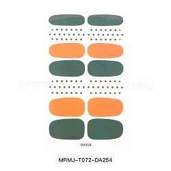 Pegatinas de arte de uñas de tapa completa, etiquetas de polvo de brillo, autoadhesivo, para decoraciones con puntas de uñas, Modelo de lunar, 25x9~15.5mm, 14pcs / hoja