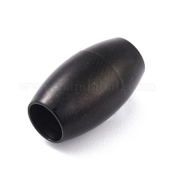 Placage ionique (ip) 304 fermoirs magnétiques en acier inoxydable avec emembouts collées, balle, électrophorèse noir, 18x10.5mm, Trou: 6mm