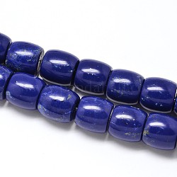 Barrel Lapis Lazuli Beads Strands, Dyed, 12x12mm, Hole: 1mm, about 34pcs/strand, 15.7inch