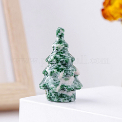 Natürliche Qinghai-Jade-Weihnachtsbaumstatue, für die Desktop-Dekoration zu Hause, 35~40x20~25 mm