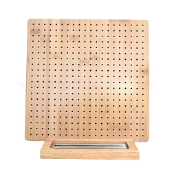 Tablero de bloqueo de crochet de bambú cuadrado, con 15 pasador de posicionamiento de acero, naranja, 32x32 cm