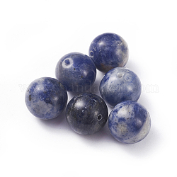 Perles de jaspe tache bleue naturelle, ronde, 12mm, Trou: 1.2mm
