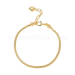 Латуни европейский браслет стиль делает, золотые, 7-5/8 дюйм (195 мм) x 2.5 мм