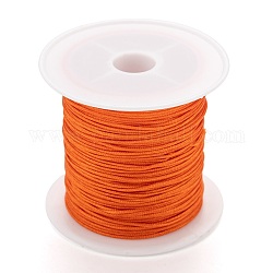 Cuerda de rosca de nylon, diy bola trenzada que hace la cuerda de la joyería, naranja oscuro, 0.8mm, Alrededor de 10m / roll (10.93yards / roll)