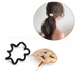 Accessoires d'épingle à cheveux en fer, crochet poney, avec corde à cheveux, arqué, or, 31x41x5mm