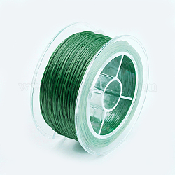 Filo di cristallo elastico piatto, filo per perline elastico, per realizzare bracciali elastici, verde, 1mm, circa 54.68 iarde (50 m)/rotolo