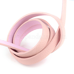 Kunstlederschnüre, zufällige Farbe auf der Rückseite, rosa, 10x2~2.5 mm, ca. 1.31 Yard (1.2m)/Strang