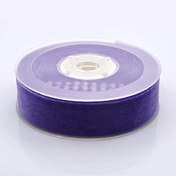 Cinta de terciopelo de poliéster para embalaje de regalo y decoración de festival, Violeta Azul, 1 pulgada (26 mm), aproximamente 25yards / rodillo (22.86 m / rollo)