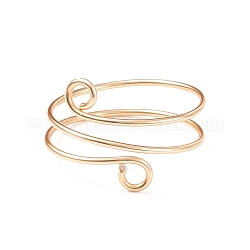 Манжета из латунной проволоки с двойным кольцом для женщин, золотой свет, размер США 9 (18.9 мм)