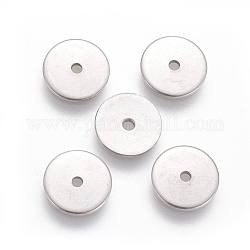 Intercalaire perles en 304 acier inoxydable, disque, couleur inoxydable, 8x0.8mm, Trou: 1.2mm