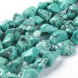 Brins de perles de magnésite naturelle, teinte, pépites, 15~25x6~18mm, Trou: 1mm, environ 10.6 pouce (27 cm)