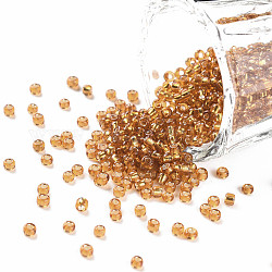 12/0 Glass Seed Beads, Silver Lined Round Hole, Round, Goldenrod, 2mm, Hole: 1mm, about 30000 beads/pound