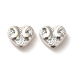 Perline in lega stile tibetano,  cadmio& piombo libero, cuore, argento antico, 7x9x4mm, Foro: 1.6 mm, circa 1162pcs/1000g