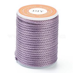 Полиэстер плетеные шнуры, для изготовления ювелирных изделий из бисера, сирень, 1.5 мм, около 4.37 ярда (4 м) / рулон