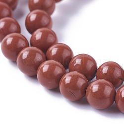 Chapelets de perles en jaspe rouge naturel, ronde, Grade a, rouge, 6mm, Trou: 1mm, Environ 65 pcs/chapelet, 15.5 pouce
