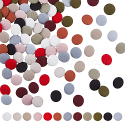 Dicosmetic 96 pieza 12 colores botones de poliéster de 1 agujeros, fornituras de aleación, botón de media vuelta, color mezclado, 19x9mm, agujero: 1.8x2.5 mm, 8 piezas / color