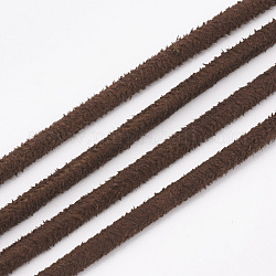 Cordones de gamuza sintética, encaje de imitación de gamuza, coco marrón, 3x3mm, alrededor de 10.93 yarda (10 m) / rollo