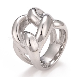 304 anillo grueso ovalado de acero inoxidable, anillo hueco para hombres mujeres, color acero inoxidable, tamaño de EE. UU. 6 1/4 (16.7 mm) ~ tamaño de EE. UU. 9 (18.9 mm)